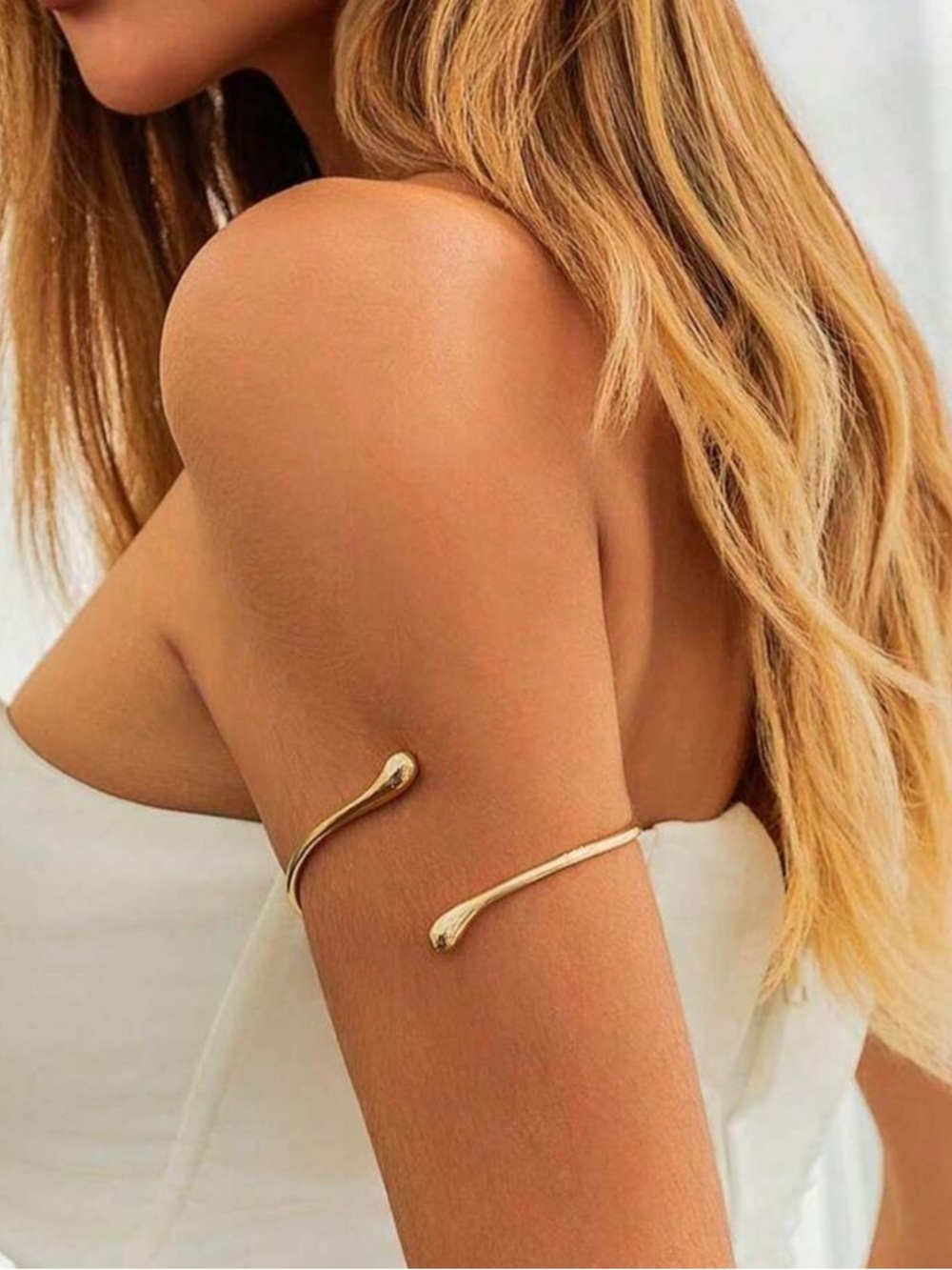 Gold Sculptural Open Arm Cuff (2495) NWOT